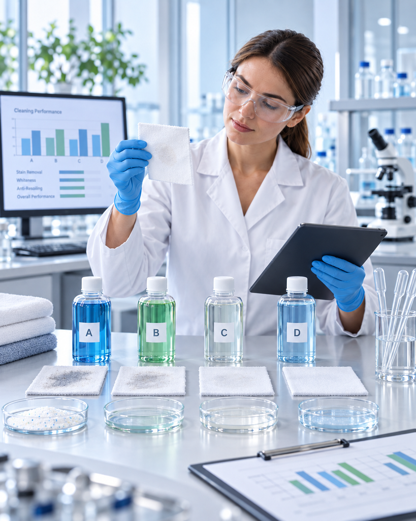 Independent competitor benchmarking of detergent products