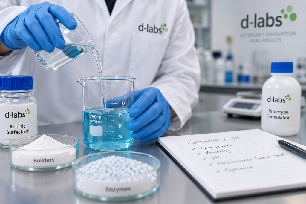 Detergent formulation development by a d-labs chemist